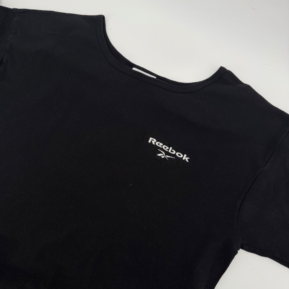 Reebok Womens Black Short Sleeve Crew Neck T Shirt Top Size XL